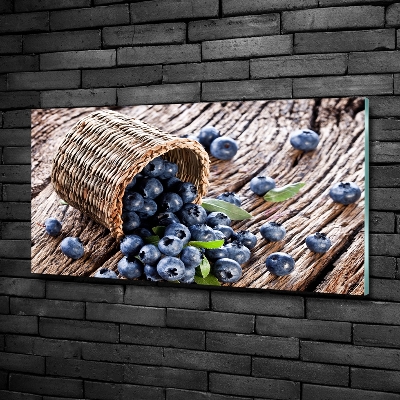 Cuadro de cristal templado moderno horizontal Bayas en una cesta