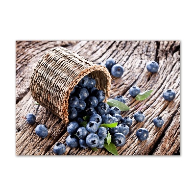 Cuadro de cristal templado moderno horizontal Bayas en una cesta