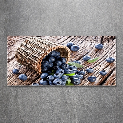 Cuadro de cristal templado moderno horizontal Bayas en una cesta
