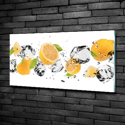 Impresión en cristal con acabado brillante horizontal Limón y agua