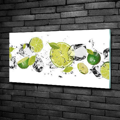 Cuadro decorativo de vidrio para salón horizontal Cal y agua