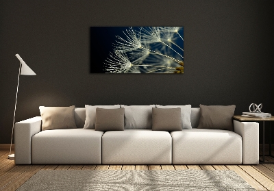 Impresión en cristal con acabado brillante horizontal semillas de diente de león