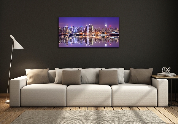 Cuadro de cristal templado moderno horizontal Manhattan Nueva York
