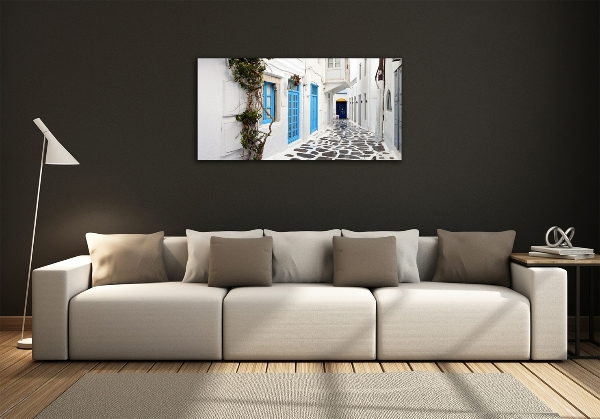 Impresión en cristal con acabado brillante horizontal calles griegas