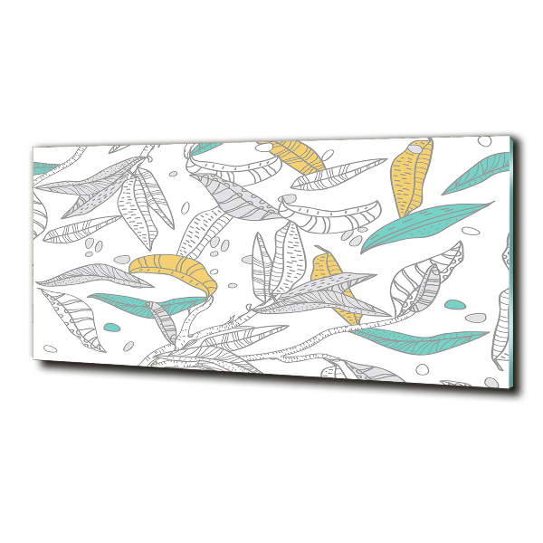 Foto en cristal de alta calidad con impresión uv horizontal Hojas coloridas