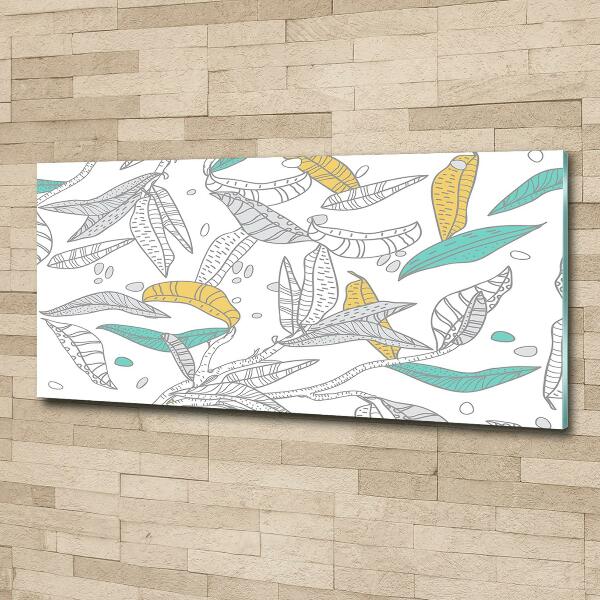 Foto en cristal de alta calidad con impresión uv horizontal Hojas coloridas