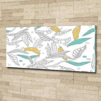 Foto en cristal de alta calidad con impresión uv horizontal Hojas coloridas