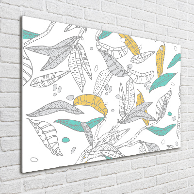 Foto en cristal de alta calidad con impresión uv horizontal Hojas coloridas