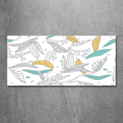 Foto en cristal de alta calidad con impresión uv horizontal Hojas coloridas