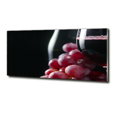 Impresión en cristal con acabado brillante horizontal Uvas y vino