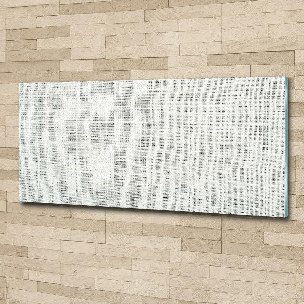 Cuadro decorativo de vidrio para salón horizontal Lienzo de lino blanco