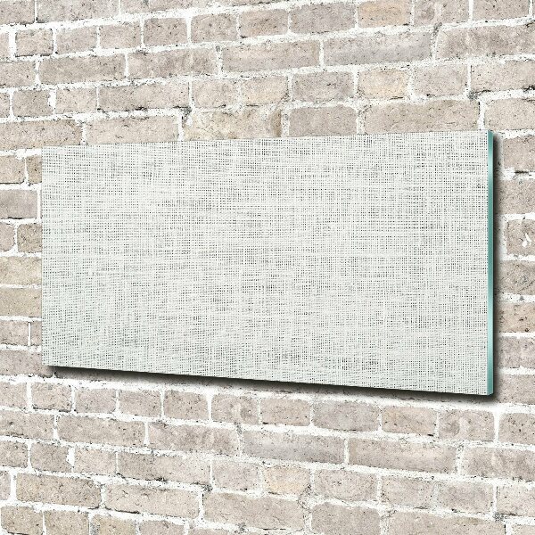 Cuadro decorativo de vidrio para salón horizontal Lienzo de lino blanco