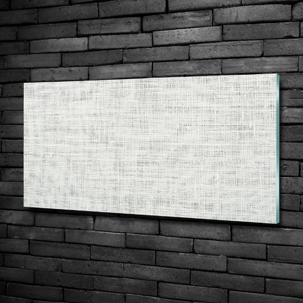 Cuadro decorativo de vidrio para salón horizontal Lienzo de lino blanco