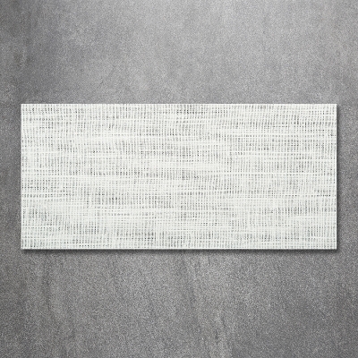 Cuadro decorativo de vidrio para salón horizontal Lienzo de lino blanco