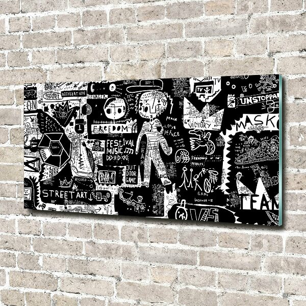 Cuadro decorativo de vidrio para salón horizontal Pintada