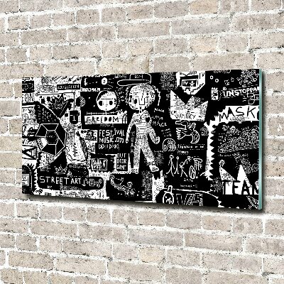 Cuadro decorativo de vidrio para salón horizontal Pintada