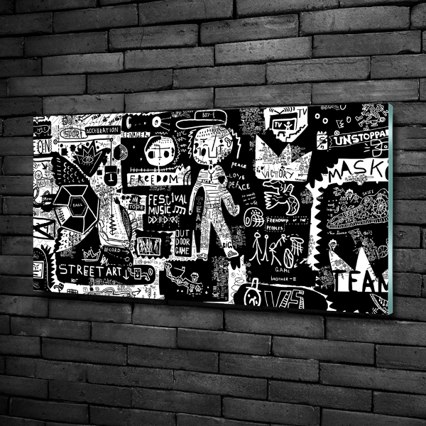 Cuadro decorativo de vidrio para salón horizontal Pintada