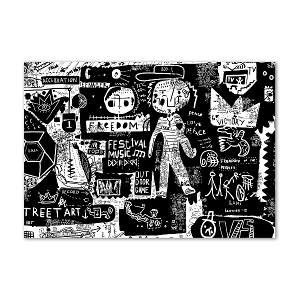 Cuadro decorativo de vidrio para salón horizontal Pintada