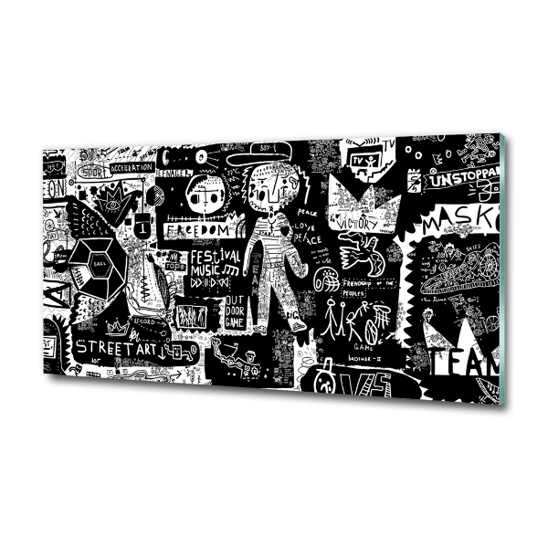 Cuadro decorativo de vidrio para salón horizontal Pintada