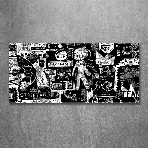 Cuadro decorativo de vidrio para salón horizontal Pintada