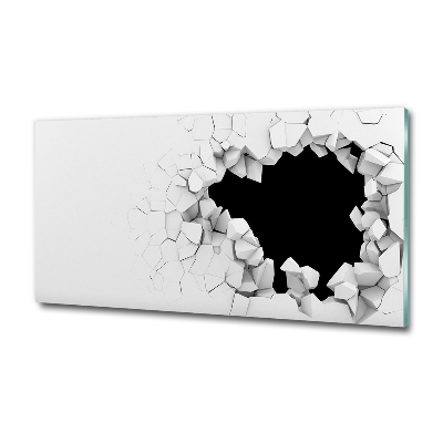 Foto en cristal de alta calidad con impresión uv horizontal Agujero en la pared