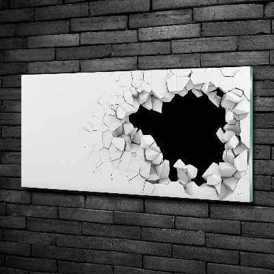 Foto en cristal de alta calidad con impresión uv horizontal Agujero en la pared