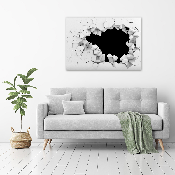 Foto en cristal de alta calidad con impresión uv horizontal Agujero en la pared