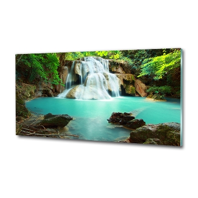 Cuadro decorativo de vidrio para salón horizontal Cascada