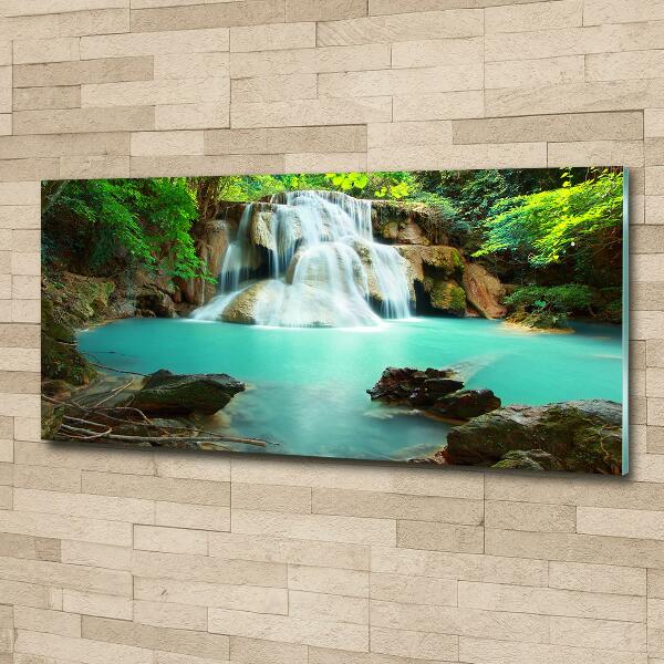 Cuadro decorativo de vidrio para salón horizontal Cascada