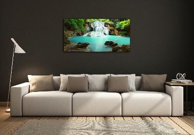 Cuadro decorativo de vidrio para salón horizontal Cascada