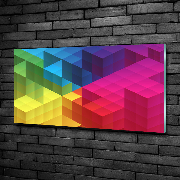 Cuadro decorativo de vidrio para salón horizontal Fondo geométrico