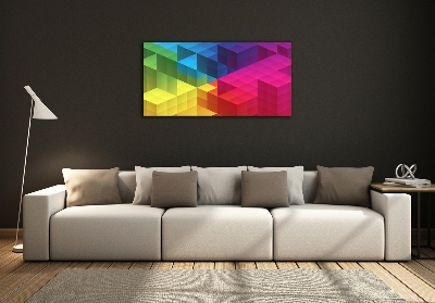 Cuadro decorativo de vidrio para salón horizontal Fondo geométrico