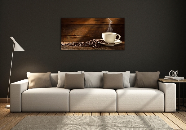 Impresión en cristal con acabado brillante horizontal Una taza de café