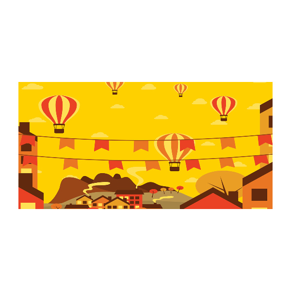 Foto en cristal de alta calidad con impresión uv horizontal Globos sobre la ciudad