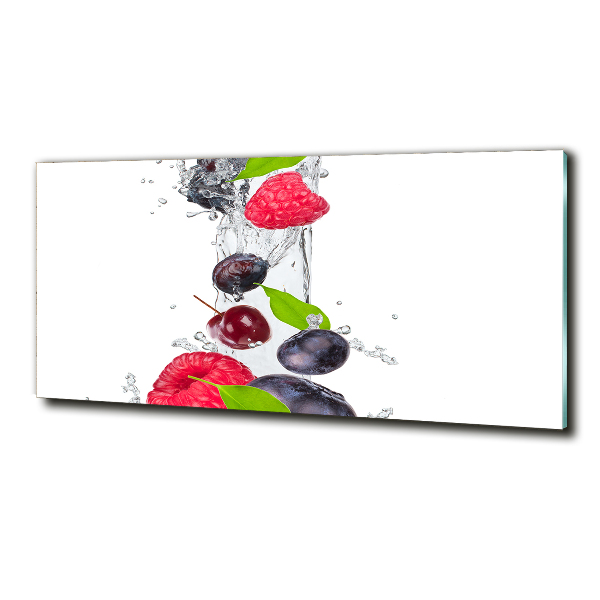 Foto en cristal de alta calidad con impresión uv horizontal Fruta y agua