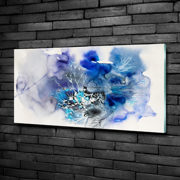 Impresión en cristal con acabado brillante horizontal flores abstractas