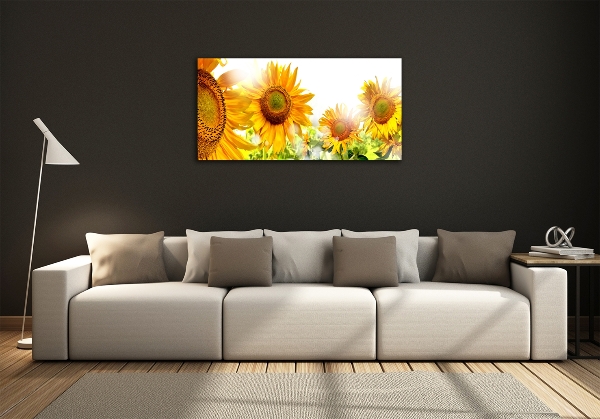 Foto en cristal de alta calidad con impresión uv horizontal Girasoles