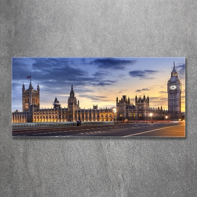 Cuadro decorativo de vidrio para salón horizontal Big Ben de Londres