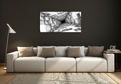 Foto en cristal de alta calidad con impresión uv horizontal Túnel de cubos