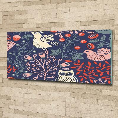 Cuadro de cristal templado moderno horizontal Plantas de gallinas búho