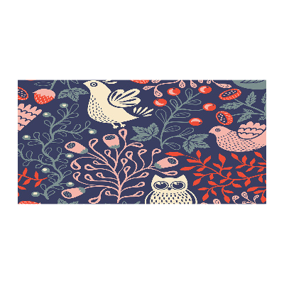 Cuadro de cristal templado moderno horizontal Plantas de gallinas búho