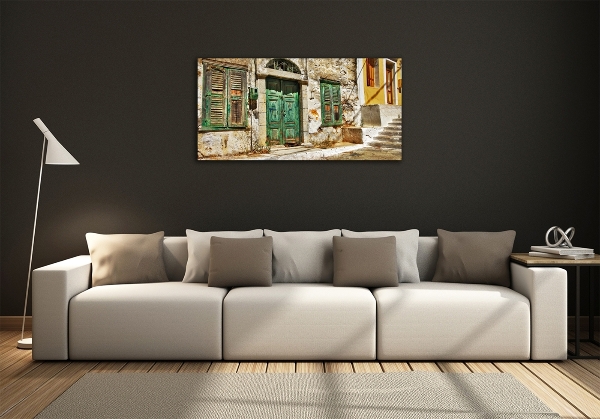 Foto en cristal de alta calidad con impresión uv horizontal calles griegas