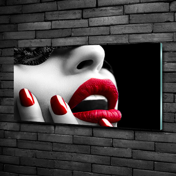 Impresión en cristal con acabado brillante horizontal Máscara de encaje