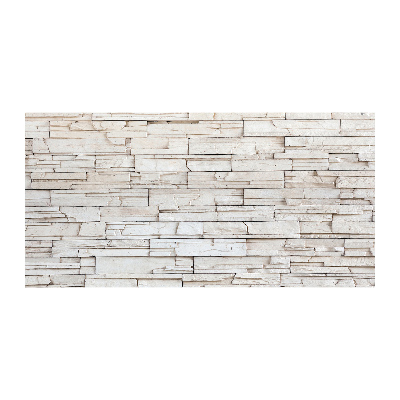 Cuadro decorativo de vidrio para salón horizontal Muro de piedra blanca