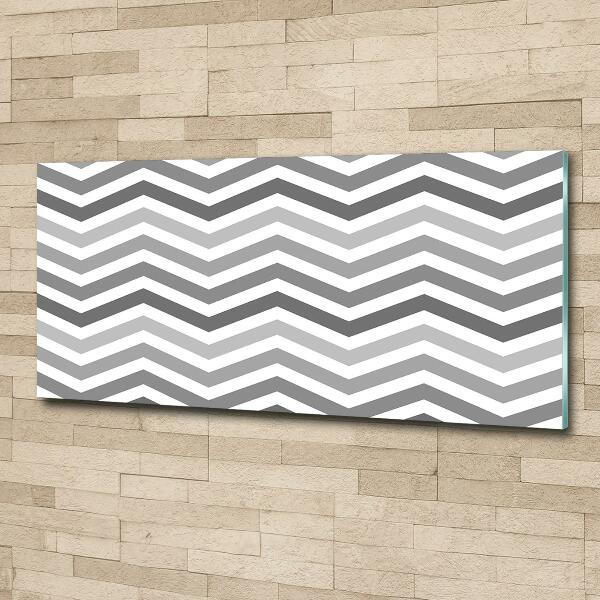 Foto en cristal de alta calidad con impresión uv horizontal Zigzags grises