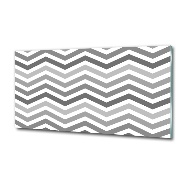 Foto en cristal de alta calidad con impresión uv horizontal Zigzags grises