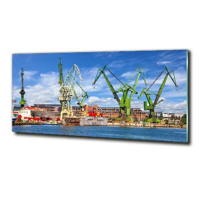 Cuadro de cristal templado moderno horizontal Astillero de Gdansk