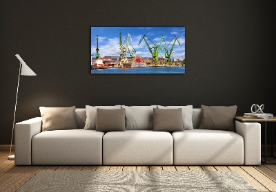 Cuadro de cristal templado moderno horizontal Astillero de Gdansk