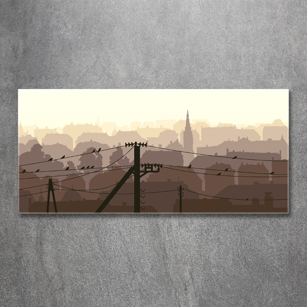 Foto en cristal de alta calidad con impresión uv horizontal Línea de la ciudad
