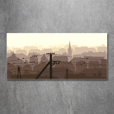 Foto en cristal de alta calidad con impresión uv horizontal Línea de la ciudad